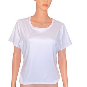 Layer 8 NWT Performance Wear Ribbed Tee Short Sleeve Crew Neck Womne Size Large